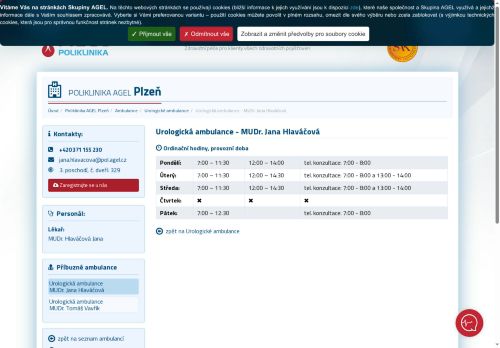 Zobrazit webové stránky Urologická ambulance - MUDr. Jana Hlaváčová