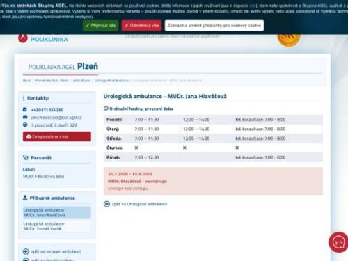 Urologická ambulance - MUDr. Jana Hlaváčová