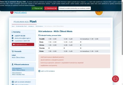 Zobrazit webové stránky Oční ambulance - MUDr. Nikola Čížková