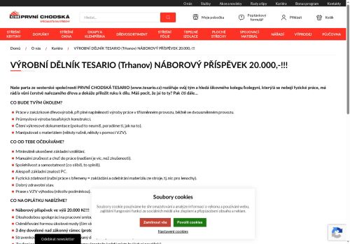 Webové stránky PRVNÍ CHODSKÁ s.r.o., Trhanov