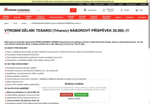 Webové stránky PRVNÍ CHODSKÁ s.r.o., Trhanov