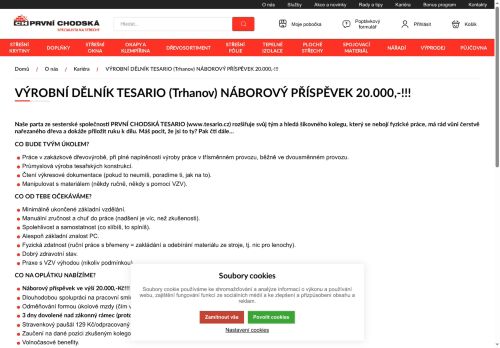 Webové stránky PRVNÍ CHODSKÁ s.r.o., Trhanov