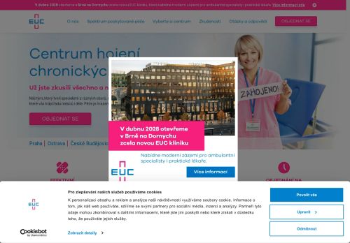 Zobrazit webové stránky Centrum hojení chronických ran EUC Kliniky Plzeň -  MUDr. Štěpánka Pavcová