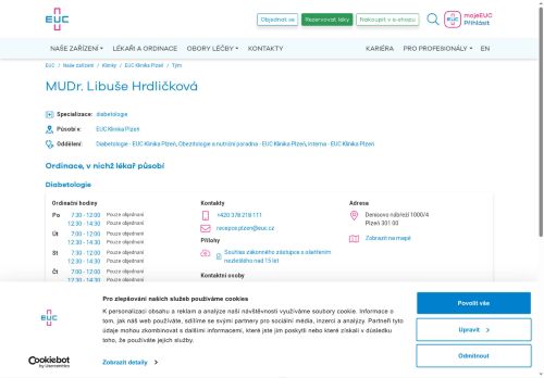 Zobrazit webové stránky Diabetologická, interní a obezitologická ambulance a nutriční poradna - MUDr. Libuše Hrdličková