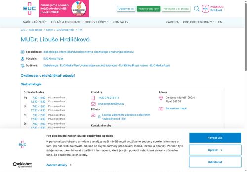 Zobrazit webové stránky Diabetologická, interní a obezitologická ambulance a nutriční poradna - MUDr. Libuše Hrdličková