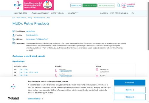 Zobrazit webové stránky Gynekologická ambulance - MUDr. Petra Preslová