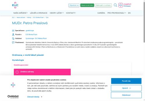 Zobrazit webové stránky Gynekologická ambulance - MUDr. Petra Preslová