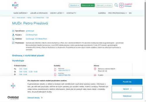 Zobrazit webové stránky Gynekologická ambulance - MUDr. Petra Preslová