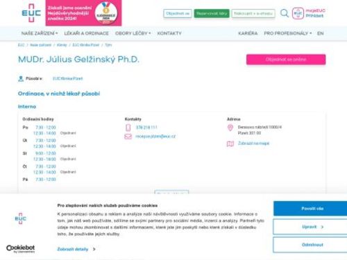 Interní ambulance - MUDr. Július Gelžinský Ph.D.