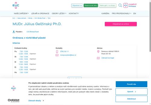 Zobrazit webové stránky Interní ambulance - MUDr. Július Gelžinský Ph.D.