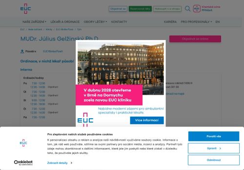 Zobrazit webové stránky Interní ambulance - MUDr. Július Gelžinský Ph.D.