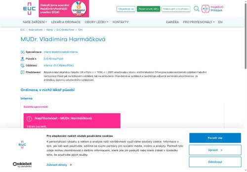 Zobrazit webové stránky Interní ambulance - MUDr. Vladimíra Harmáčková