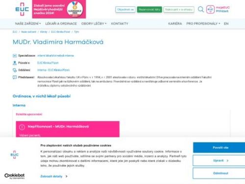 Interní ambulance - MUDr. Vladimíra Harmáčková