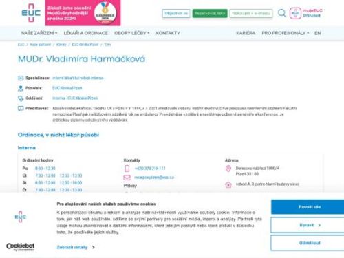 Interní ambulance - MUDr. Vladimíra Harmáčková
