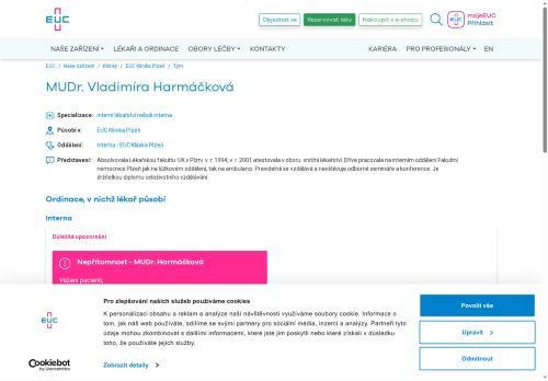 Zobrazit webové stránky Interní ambulance - MUDr. Vladimíra Harmáčková