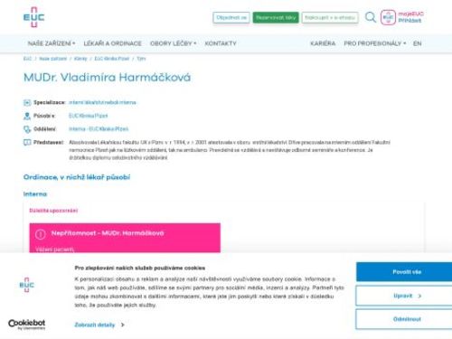 Interní ambulance - MUDr. Vladimíra Harmáčková