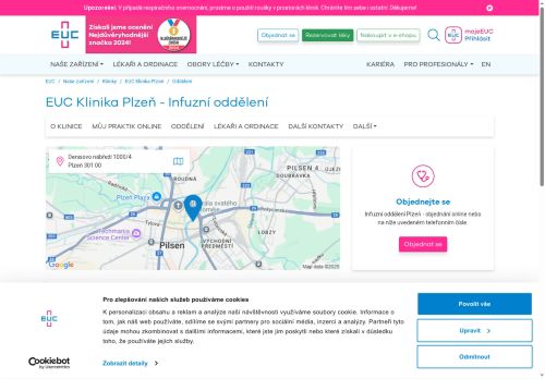Zobrazit webové stránky Infuzní centrum - EUC klinika