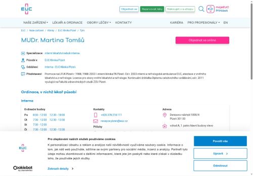 Zobrazit webové stránky Interní ambulance - MUDr. Martina Tomšů