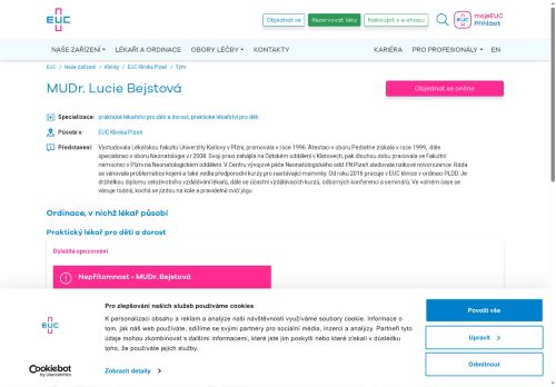 Zobrazit webové stránky Praktický lékař pro děti a dorost - MUDr. Lucie Bejstová