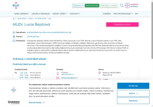 Zobrazit webové stránky Praktický lékař pro děti a dorost - MUDr. Lucie Bejstová