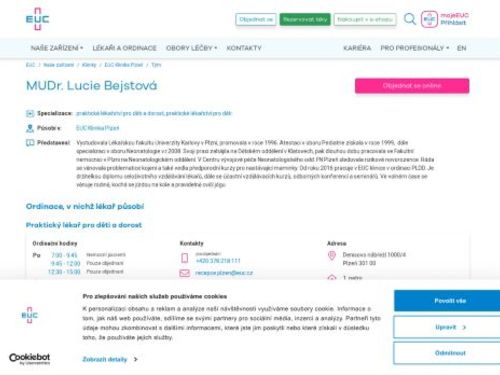 Praktický lékař pro děti a dorost - MUDr. Lucie Bejstová