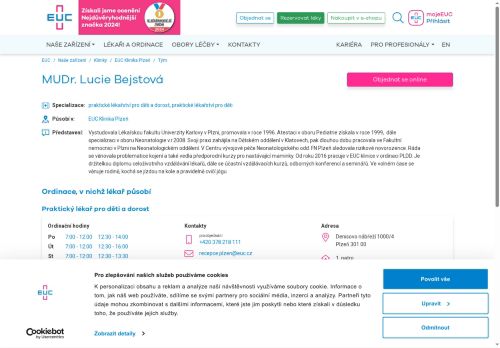 Zobrazit webové stránky Praktický lékař pro děti a dorost - MUDr. Lucie Bejstová