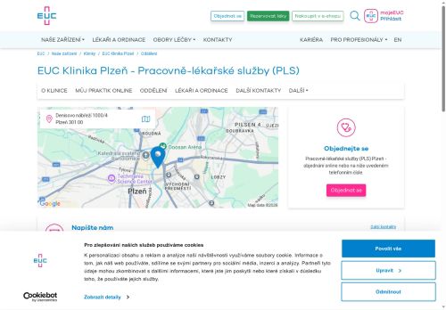 Zobrazit webové stránky Ordinace PLS (pracovně-lékařské služby) - EUC klinika
