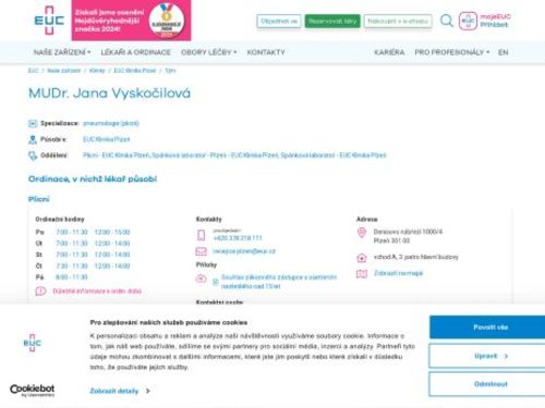 Plicní ambulance - MUDr. Jana Vyskočilová
