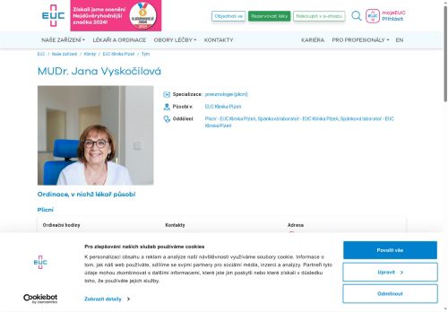 Zobrazit webové stránky Plicní ambulance - MUDr. Jana Vyskočilová