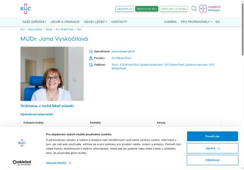 Zobrazit webové stránky Plicní ambulance - MUDr. Jana Vyskočilová