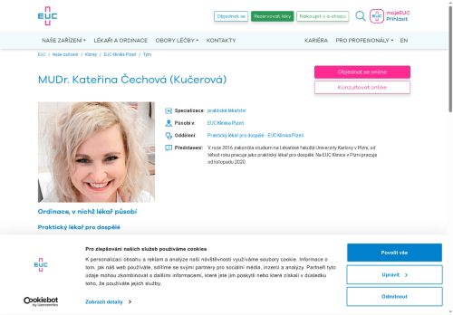 Zobrazit webové stránky Praktický lékař pro dospělé - MUDr. Kateřina Čechová (Kučerová)