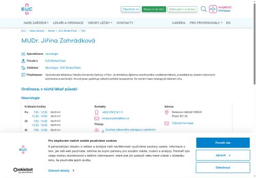 Zobrazit webové stránky Neurologická ambulance - MUDr. Jiřina Zahrádková