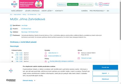 Zobrazit webové stránky Neurologická ambulance - MUDr. Jiřina Zahrádková