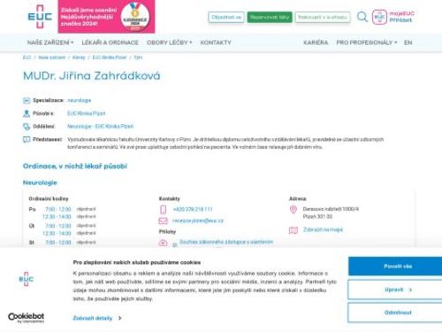 Neurologická ambulance - MUDr. Jiřina Zahrádková