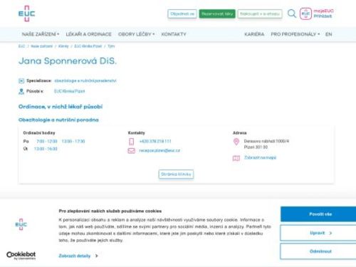 Obezitologie a nutriční poradna - Jana Sponnerová DiS.