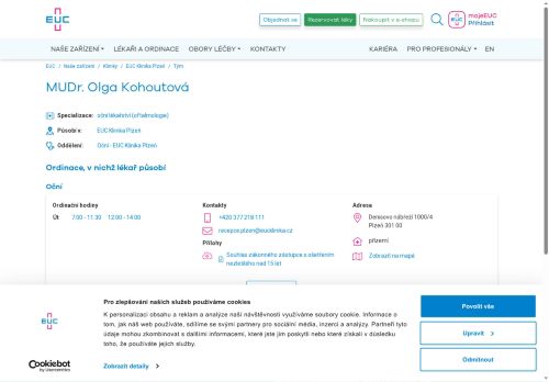 Zobrazit webové stránky Oční ambulance - MUDr. Olga Kohoutová