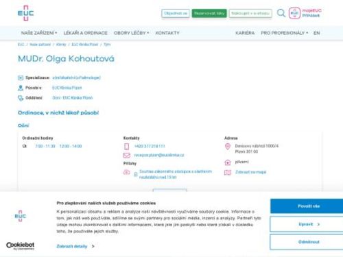 Oční ambulance - MUDr. Olga Kohoutová