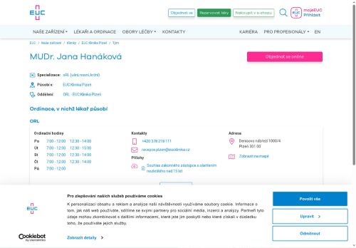 Zobrazit webové stránky ORL - MUDr. Jana Hanáková