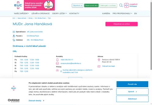Zobrazit webové stránky ORL - MUDr. Jana Hanáková