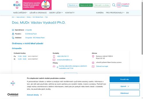 Zobrazit webové stránky Ortopedická ambulance - Doc. MUDr. Václav Vyskočil Ph.D.