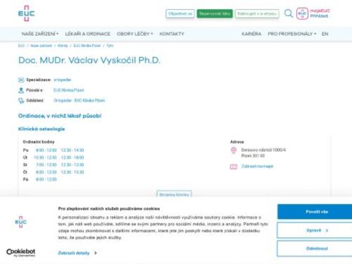 Ortopedická ambulance - Doc. MUDr. Václav Vyskočil Ph.D.