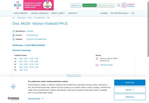 Zobrazit webové stránky Ortopedická ambulance - Doc. MUDr. Václav Vyskočil Ph.D.