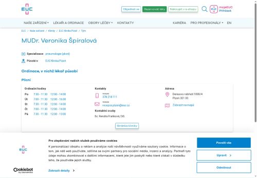 Zobrazit webové stránky Plicní ambulance - MUDr. Veronika Špíralová