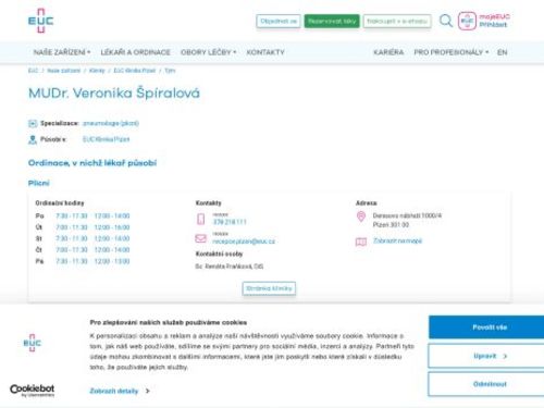 Plicní ambulance - MUDr. Veronika Špíralová