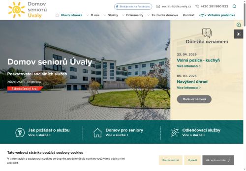 Domov seniorů Úvaly, poskytovatel sociálních služeb nabízí práci na pozici Kuchaři (kromě šéfkuchařů) v obci Úvaly