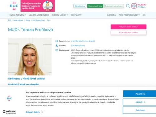 Praktický lékař pro dospělé - MUDr. Tereza Fraňková