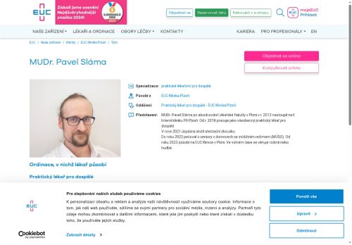 Zobrazit webové stránky Praktický lékař pro dospělé - MUDr. Pavel Sláma
