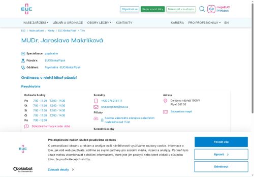Zobrazit webové stránky Psychiatrická ambulance - MUDr. Jaroslava Makrlíková