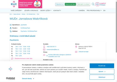 Zobrazit webové stránky Psychiatrická ambulance - MUDr. Jaroslava Makrlíková