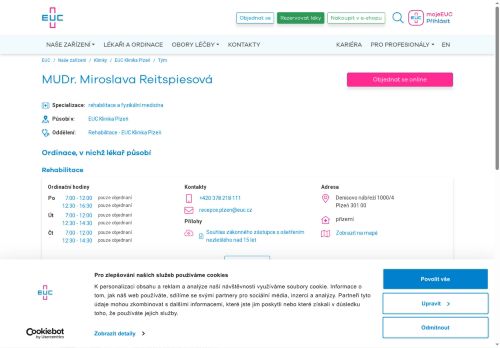 Zobrazit webové stránky Rehabilitační ambulance - MUDr. Miroslava Reitspiesová